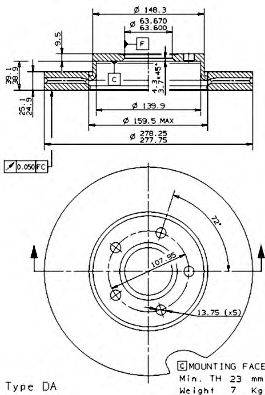 BREMBO 09946411 Тормозной диск