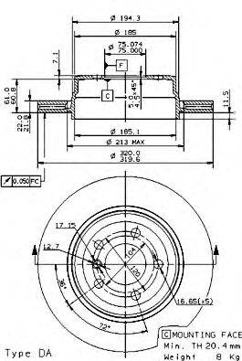 BREMBO 09957310 Тормозной диск