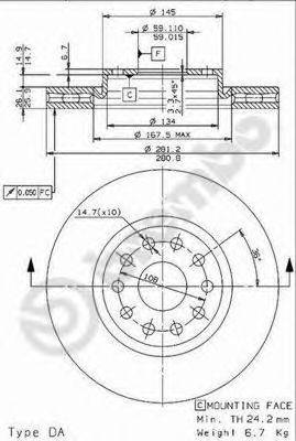 BREMBO 09963214 Тормозной диск