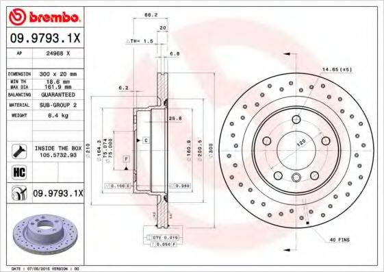 BREMBO 0997931X Тормозной диск