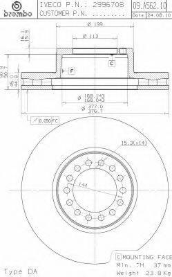 BREMBO 09A56210 Тормозной диск