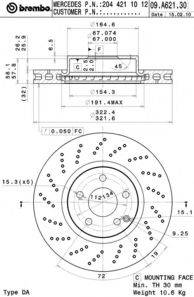 BREMBO 09A62131 Тормозной диск