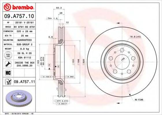 BREMBO 09.A757.10