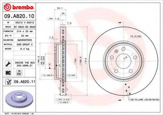 BREMBO 09.A820.10