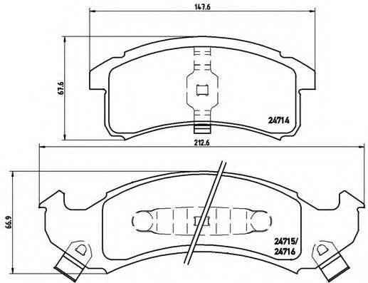 BREMBO P07002 Комплект тормозных колодок, дисковый тормоз