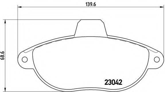 BREMBO P23072 Комплект тормозных колодок, дисковый тормоз