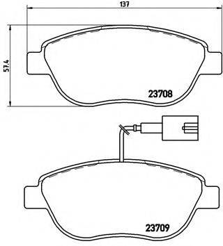 BREMBO P23087 Комплект тормозных колодок, дисковый тормоз