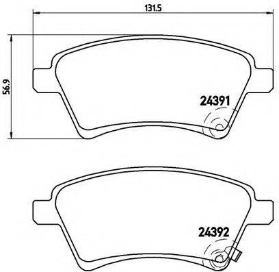 BREMBO P23105 Комплект тормозных колодок, дисковый тормоз