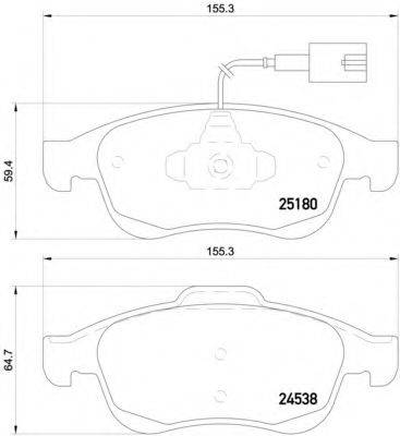 BREMBO P23148 Комплект тормозных колодок, дисковый тормоз