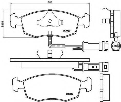 BREMBO P24007 Комплект тормозных колодок, дисковый тормоз