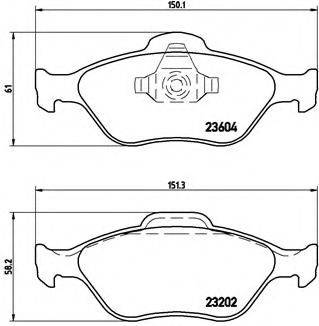 BREMBO P24055 Комплект тормозных колодок, дисковый тормоз