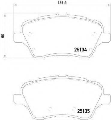 BREMBO P24151 Комплект тормозных колодок, дисковый тормоз