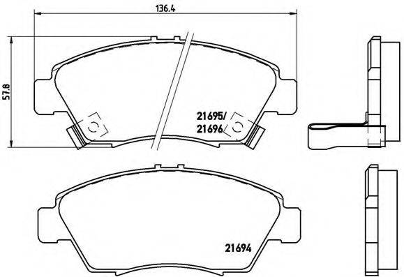 BREMBO P28023 Комплект тормозных колодок, дисковый тормоз