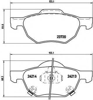 BREMBO P28036 Комплект тормозных колодок, дисковый тормоз