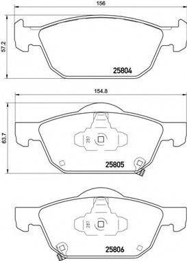 BREMBO P28076 Комплект тормозных колодок, дисковый тормоз