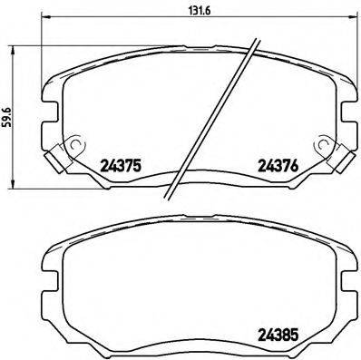 BREMBO P30038 Комплект тормозных колодок, дисковый тормоз