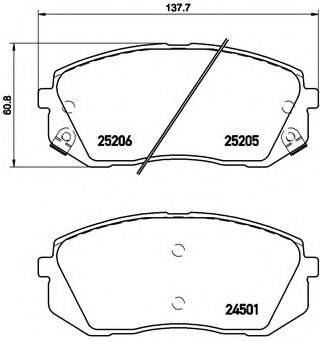 BREMBO P30056 Комплект тормозных колодок, дисковый тормоз