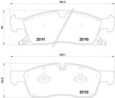 BREMBO P37017 Комплект тормозных колодок, дисковый тормоз