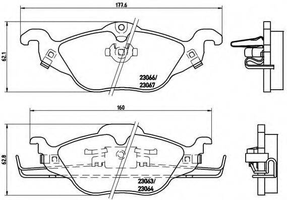 BREMBO P59030 Комплект тормозных колодок, дисковый тормоз