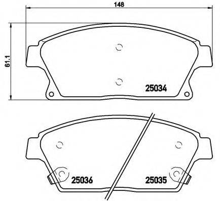 BREMBO P59077 Комплект тормозных колодок, дисковый тормоз