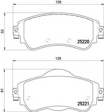 BREMBO P61105 Комплект тормозных колодок, дисковый тормоз