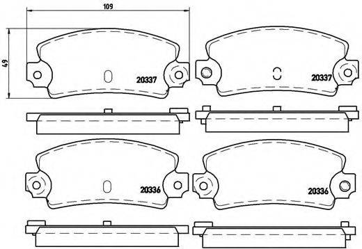 BREMBO P68002 Комплект тормозных колодок, дисковый тормоз