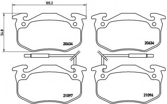 BREMBO P68015 Комплект тормозных колодок, дисковый тормоз