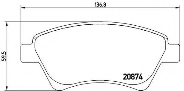 BREMBO P68034 Комплект тормозных колодок, дисковый тормоз