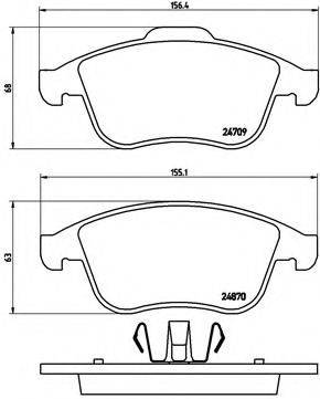 BREMBO P68045 Комплект тормозных колодок, дисковый тормоз