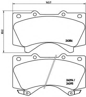 BREMBO P83107 Комплект тормозных колодок, дисковый тормоз