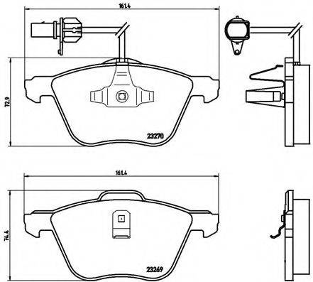 BREMBO P85061 Комплект тормозных колодок, дисковый тормоз