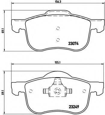 BREMBO P86020 Комплект тормозных колодок, дисковый тормоз