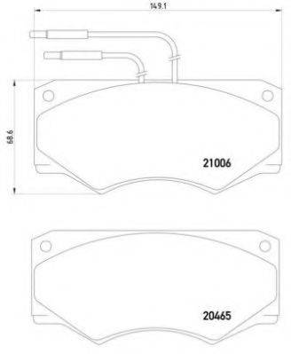 BREMBO PA6002 Комплект тормозных колодок, дисковый тормоз