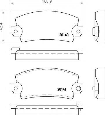 MINTEX MDB2425 Комплект тормозных колодок, дисковый тормоз