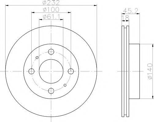 MINTEX MDC1041 Тормозной диск