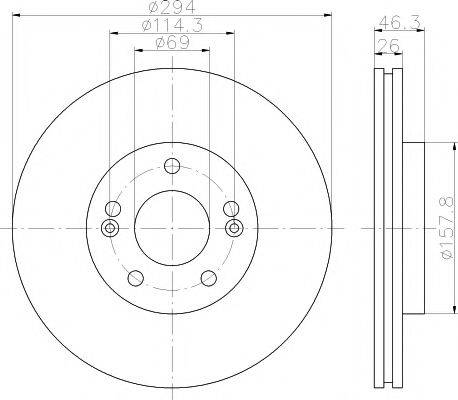 MINTEX MDC1654 Тормозной диск