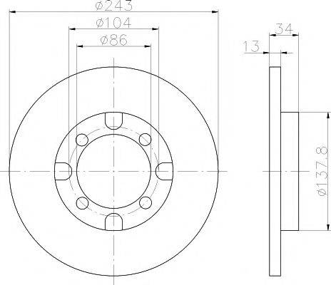 MINTEX MDC387 Тормозной диск