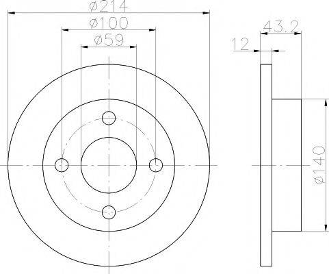 MINTEX MDC443 Тормозной диск