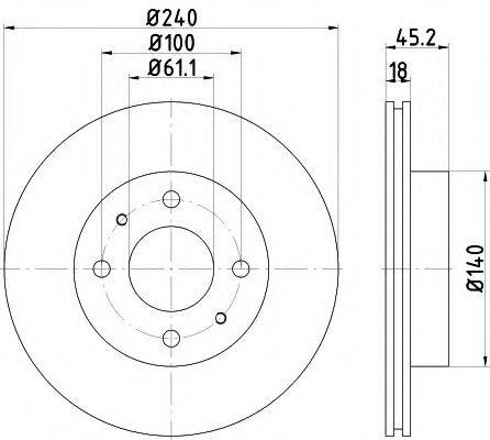 MINTEX MDC685 Тормозной диск