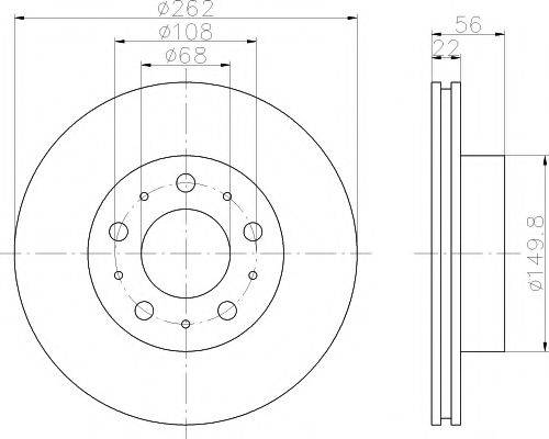 MINTEX MDC734 Тормозной диск