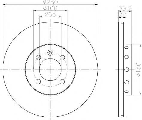 MINTEX MDC744 Тормозной диск