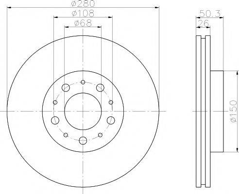 MINTEX MDC825 Тормозной диск