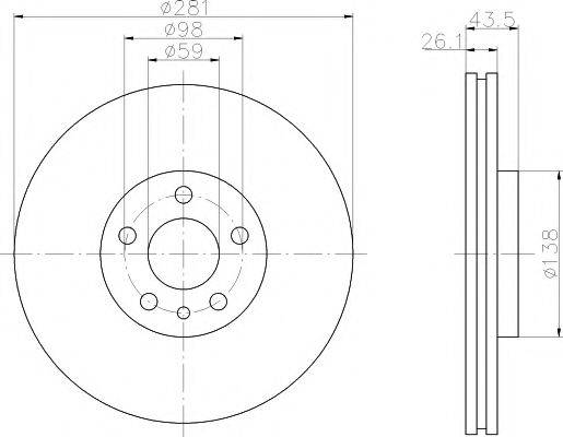 MINTEX MDC827 Тормозной диск