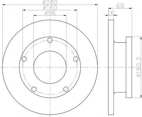 MINTEX MDC1808 Тормозной диск