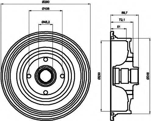 MINTEX MBD069 Тормозной барабан