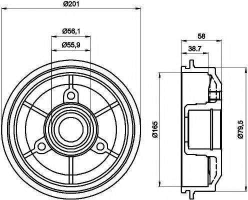 MINTEX MBD026 Тормозной барабан