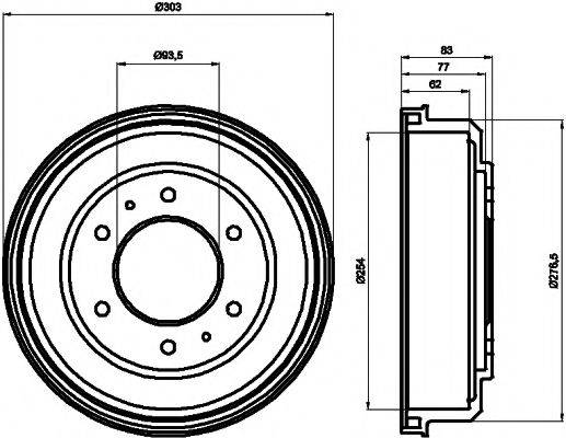 MINTEX MBD128 Тормозной барабан