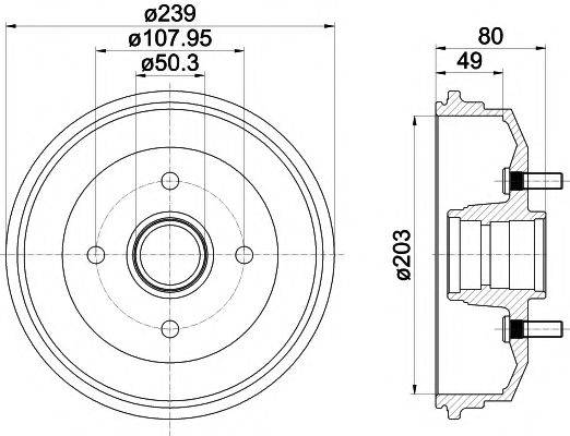 MINTEX MBD052 Тормозной барабан