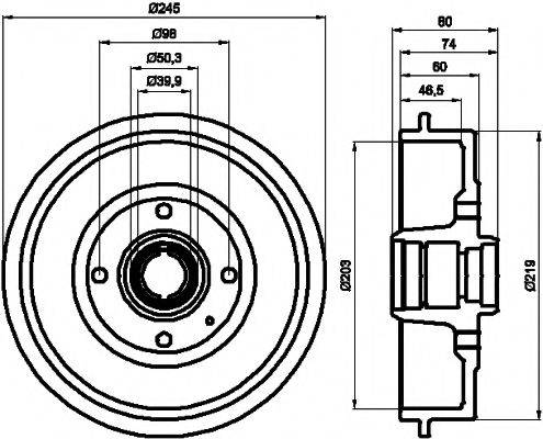 MINTEX MBD232 Тормозной барабан