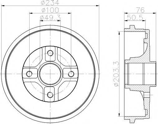 MINTEX MBD317 Тормозной барабан